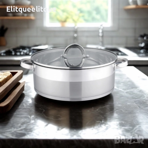 Тенджери Bohmann, Неръждаема стомана, Индукция, Закалено стъкло, снимка 3 - Съдове за готвене - 52222208