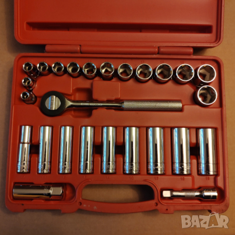 K INTERNATIONAL TOOLS 3/8 drive гедоре /гидория 26части къси дълги вложки камъни комплект