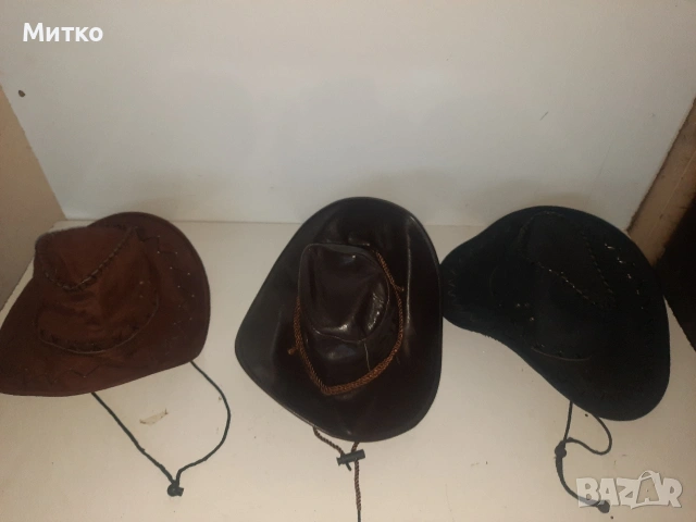 Кожена каубойска шапка, снимка 3 - Шапки - 53078112