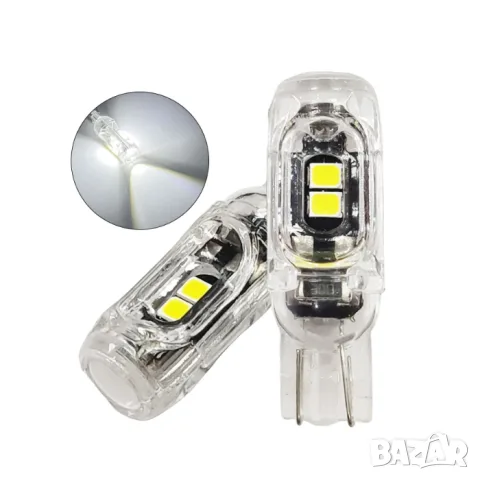 LED крушки T10 5 SMD 2835 бели 12V 2 броя