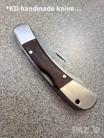 Сгъваем нож ръчно изработен от N690co стомана + ПОДАРЪК кания, снимка 4 - Ножове - 48322218