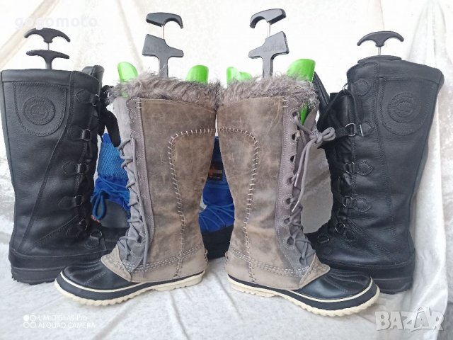 КАТО НОВИ  водоустойчиви апрески SOREL® Snow Boots original, 35 - 36 топли боти,100% естествена кожа, снимка 4 - Дамски апрески - 39618929
