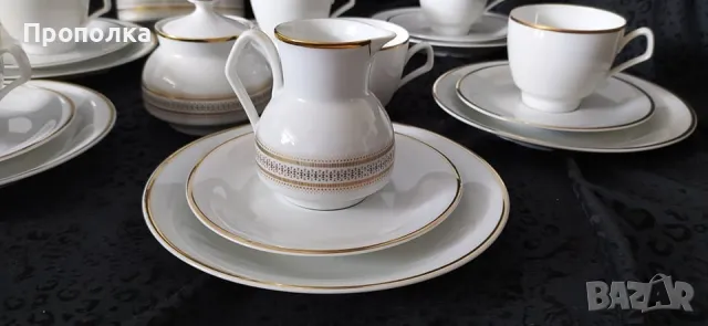 Ефирен, снежен сервиз за кафе/чай прозиращ "Vohenstrauss'' Johann Seltmann , снимка 5 - Сервизи - 49032224