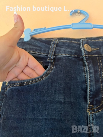 Дамски тъмно сини дънки S размер състав 68% памук 30% полиестер 2% еластант 👖👖👖, снимка 4 - Дънки - 52376356
