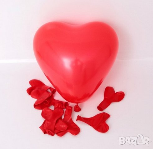 10 бр балони червени сърца , снимка 2 - Декорация - 30293454