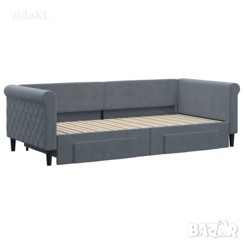 vidaXL Дневно легло с уширение и чекмеджета, без матрак, 90x200 см, снимка 3 - Спални и легла - 56146778