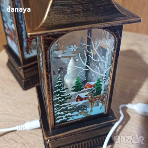 3188 Светещ коледен фенер с USB, 20 см, снимка 5 - Декорация за дома - 38454763