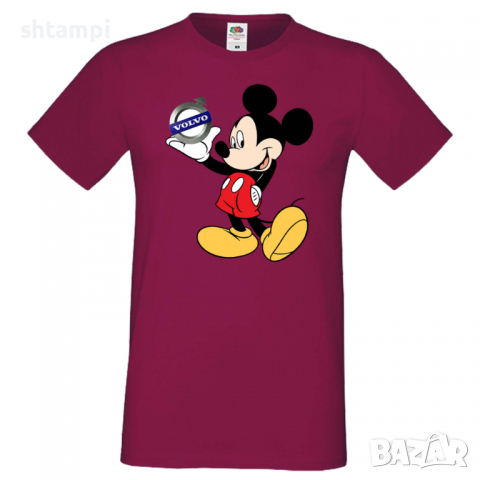 Мъжка тениска Mickey Mouse Volvo Подарък,Изненада,Рожден ден, снимка 3 - Тениски - 36577705