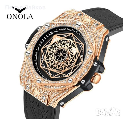 Моден диамантен дамски часовник с марка Onola, снимка 1 - Дамски - 42924155
