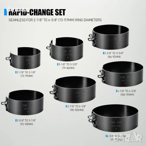 Комплект за компресиране на бутални пръстени SMOTIVEPRO, 7 части, клещи с тресчотка, снимка 3 - Аксесоари и консумативи - 51720532