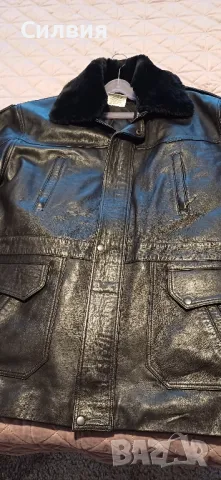 Мъжко черно кожено яке, снимка 5 - Якета - 49678782