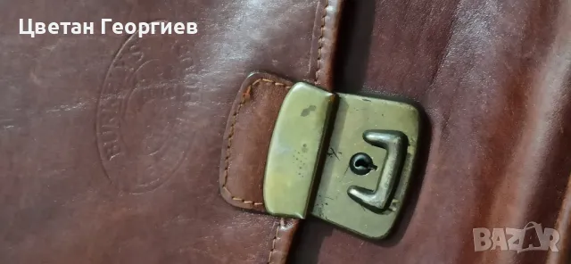 стара мъжка кожена бизнес чанта за документи BURKLEYS, снимка 13 - Чанти - 49104183