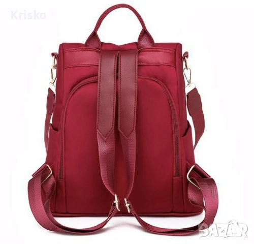 Елегантна дамска раница в бордо, снимка 3 - Чанти - 52837953