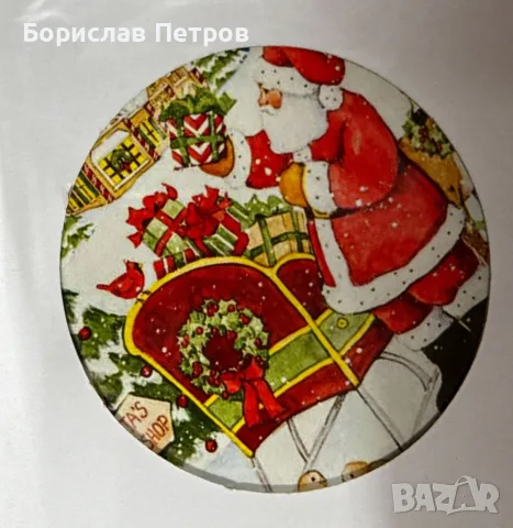 Дървена коледна подложка за горещи съдове