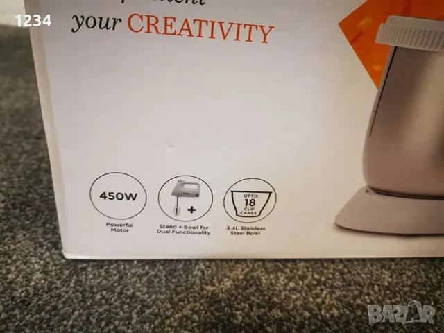 Нов миксер с купа Kenwood Chefette Lite HMP34 450W, 3.4 л, снимка 7 - Кухненски роботи - 50182381
