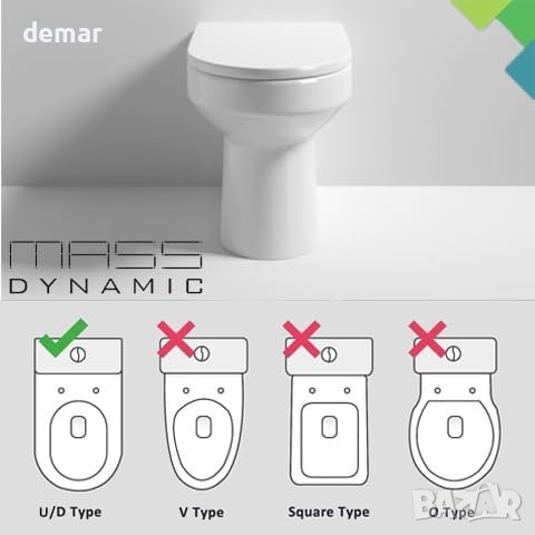 Тоалетна седалка Mass Dynamic Soft Close D-образна, бяла, снимка 3 - Други стоки за дома - 42897739