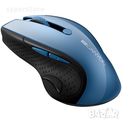Мишка Безжична CANYON CNS-CMSW01BL 1600dpi 6 btn Синьо-Черна с Blue LED оптичен сензор, снимка 2 - Клавиатури и мишки - 30326422