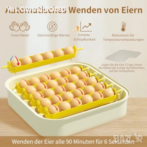 Инкубатор за 30 яйца Chalixion автоматичен, снимка 4 - Други стоки за животни - 54223333