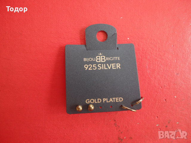Позлатени сребърни обеци обици Bijov Brigite 3, снимка 5 - Обеци - 44637404
