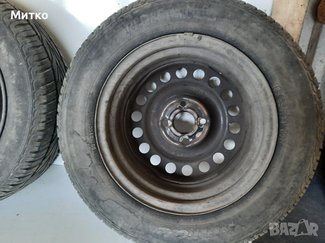 Летни гуми с желязни джанти 14 ки от Опел Астра F с четири дупки, снимка 11 - Гуми и джанти - 53973278