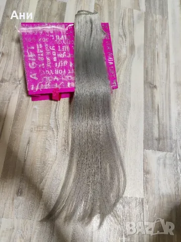 Естествена сивкаво руса коса, супер двойна плътност , снимка 4 - Аксесоари за коса - 49819330