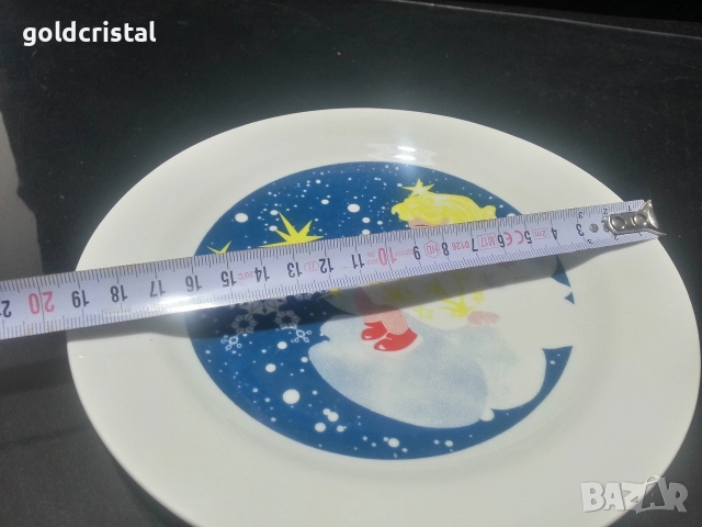 български порцелан коледна чиния , снимка 2 - Антикварни и старинни предмети - 52682633