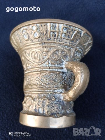 Стара, старинна бронзова чаша, хаванче Арт, Antique 18th Century Bronze Mortar and Pestle , снимка 6 - Други ценни предмети - 37691858