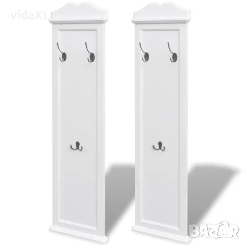 vidaXL Закачалки, 2 бр, бели