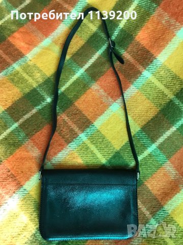 Дамска италианска малка черна чанта естествена кожа дълга дръжка, снимка 10 - Чанти - 34944261