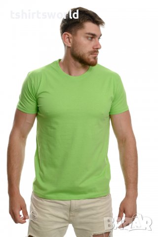 Нова мъжка изчистена тениска в зелен цвят, снимка 3 - Тениски - 37670442