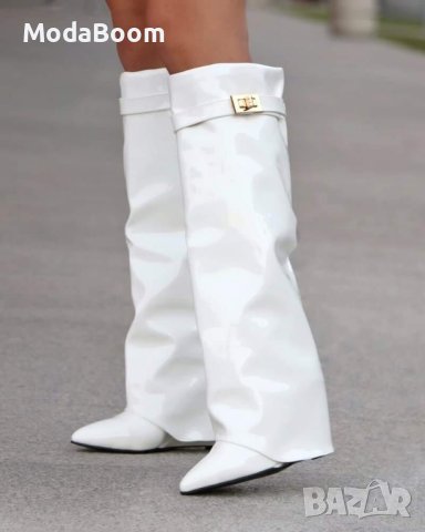 Ботуши на платформа - лак , снимка 4 - Дамски ботуши - 42574757