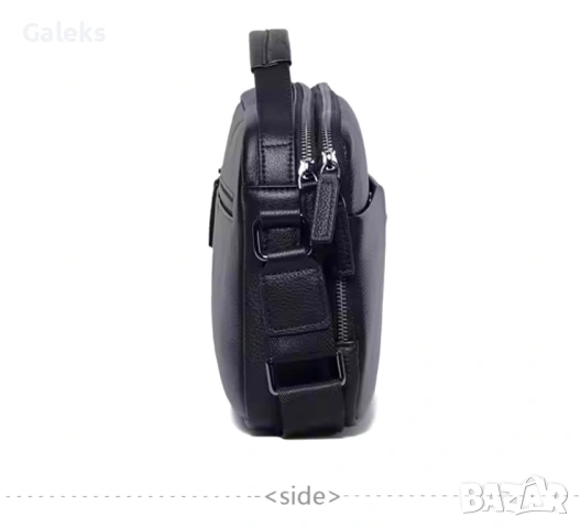 Мъжка, елитна бутикова кожена чанта за през рамо /Елегантна с правоъгълен дизайн!, снимка 12 - Чанти - 53117681