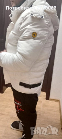 Бяло мъжко ,късо яке за есен-зима.Дебело с много ефекти.В отлично състояние., снимка 3 - Якета - 52585631