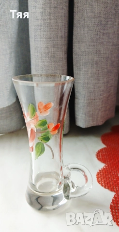 Ретро стъклени чаши с дръжки , снимка 4 - Чаши - 52858478