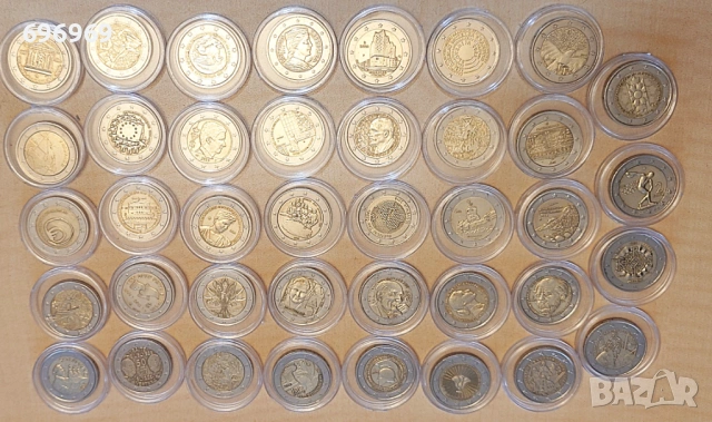 Лот от 38 монети с номинал 2 евро!