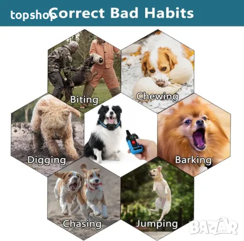 HOMELYLIFE Нашийник против лай за кучета Спрей/Вибрация/Звукови режими с дистанционен обхват 300 м, снимка 7 - За кучета - 50355224