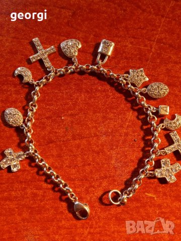 сребърна гривна с талисманчета , снимка 13 - Гривни - 44241822