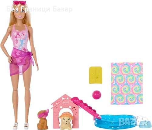 Нова Барби Barbie басейн кучета кукла аксесоари пързалка играчка JBF35, снимка 2 - Кукли - 51492961