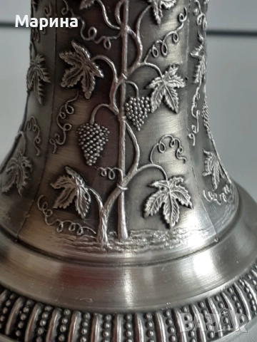 Немски свещник от калай Antik*Vintage #111, снимка 3 - Антикварни и старинни предмети - 52402459