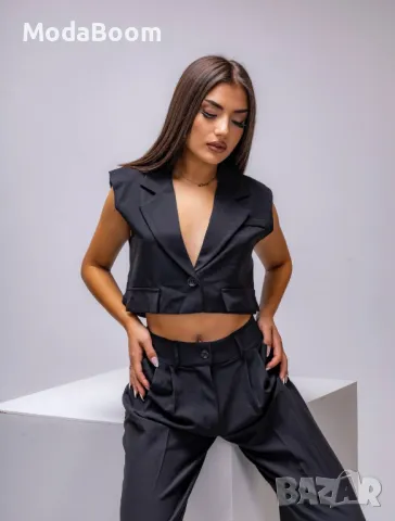 Елегантен черен дамски комплект , снимка 4 - Комплекти - 48009055