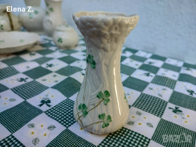 Belleek малка Daisy vase - ръчно изработена и рисувана в Ирландия, снимка 4 - Вази - 52505460