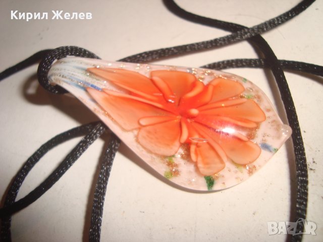 НОВ АРТ МЕДАЛЬОН МУРАНО ВЕНЕЦИАНСКО СТЪКЛО ЦВЕТЕ 16643, снимка 10 - Колиета, медальони, синджири - 30719855