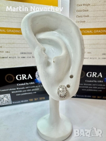 Сребърни обеци с мойсанит (Диамант) 0.5 карата, снимка 6 - Обеци - 52933479