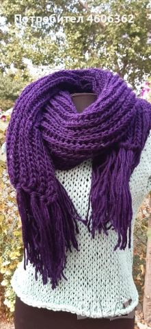 ръчно изплетен шал , снимка 5 - Шалове - 51867418