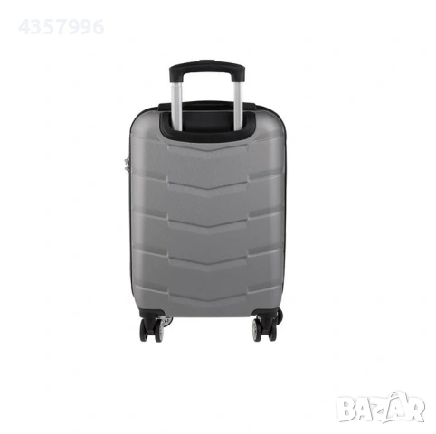 Куфар с колелца, Релефен, 87л., Сив металик , снимка 3 - Куфари - 53114883