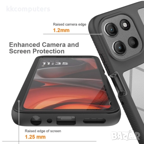 Clear Case for Motorola Moto G86 5G / Power 5G | Комплект с Протектор | Черен, Тъмносин, Лилав, Розо, снимка 6 - Калъфи, кейсове - 51931526