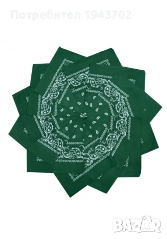 Кърпа за глава бандана Bandana в тъмнозелен цвят, снимка 2 - Шалове - 47840276