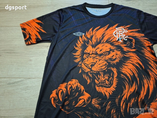 Флуоресцентна футболна фланелка на Глазгоу Рейнджърс!, снимка 4 - Футбол - 52155586
