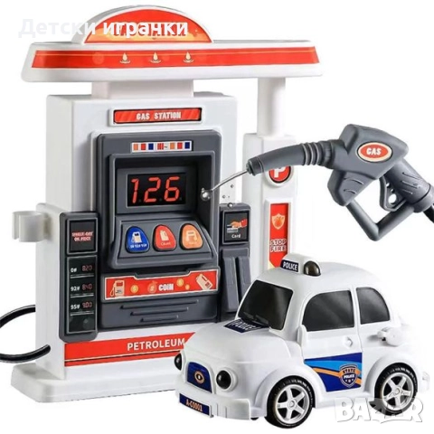 Детска Бензиностанция и кола с пушек и ефекти, газстанция, с течаща вода , снимка 16 - Коли, камиони, мотори, писти - 52633926