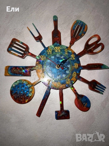 Идеален, ръчно изработен часовник за всяка кухня, а и не само, снимка 3 - Стенни часовници - 52968581